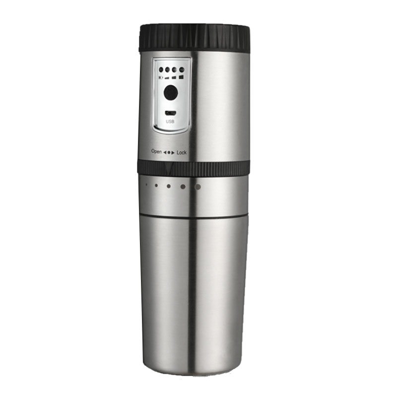 Tragbare Kaffee Hersteller, Mini Halbautomatische Kaffee Maschine Kompakte Kaffee Schleifen Ausrügestochen Edelstahl Elektrische Aufladbare Espres