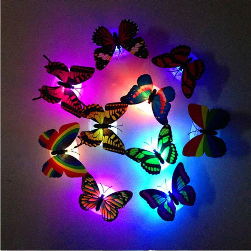 LED Nachtlicht Lampe Hause Dekorative Bunte Ändern Schmetterling LED Nachtlicht Lampe Hause Zimmer Party Schreibtisch Zauberstab Dekor