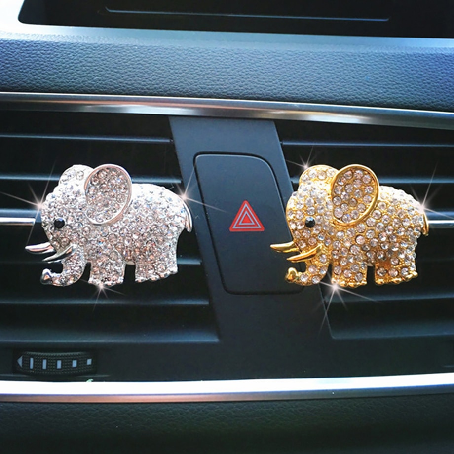 Bling Auto Zubehör Aroma entlüften Clip Auto Geruch Auto Parfüm lufterfrischer in Auto Ornamente Diamant Elefanten Auto Innen Dekor