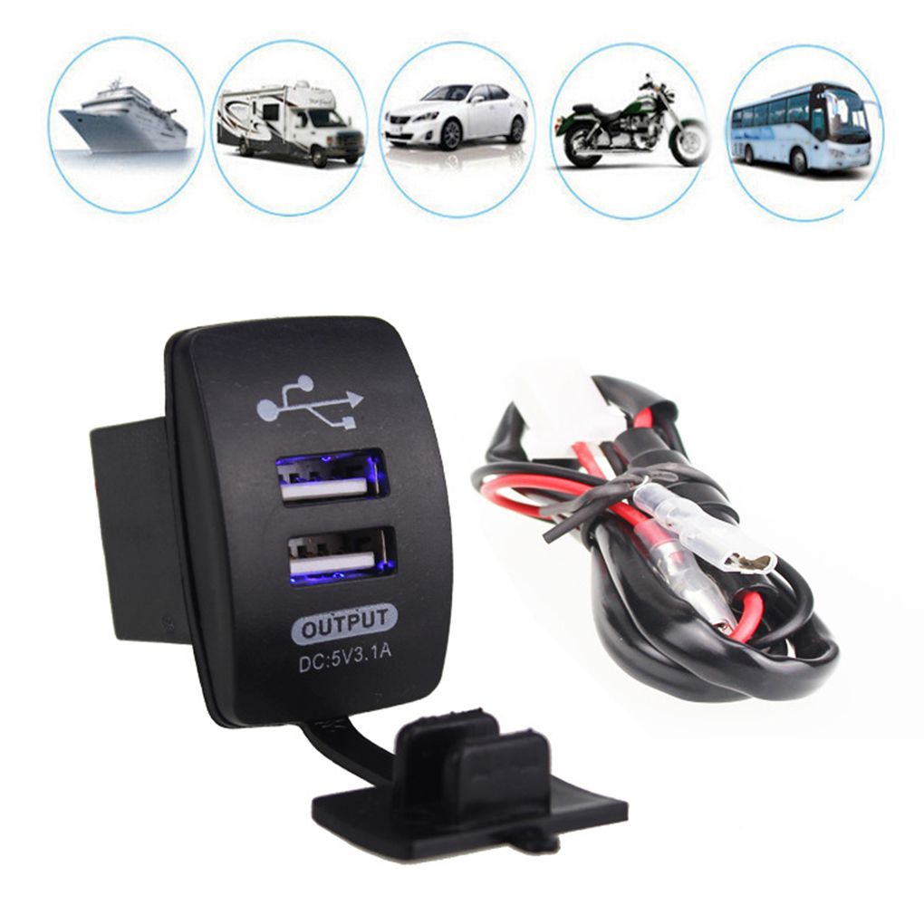 12-24V Dual USB Auto Ladegerät 5V 3.1A Universal- Auto praktisch Ladegerät Ersatz für Auto Motorrad elektrische Auto Stiefel