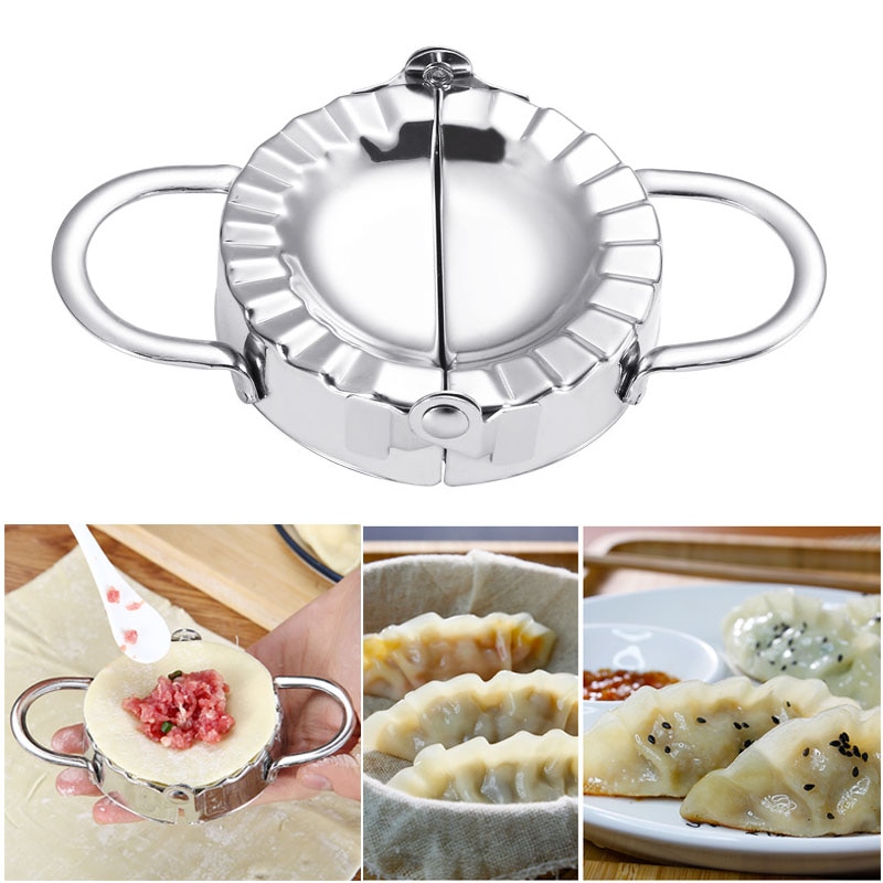 Knödel Werkzeuge Ravioli Hersteller Schimmel Umweltfreundliche Gebäck Edelstahl Chinesische Lebensmittel Jiaozi Hersteller Teig Cutter Küche Werkzeuge