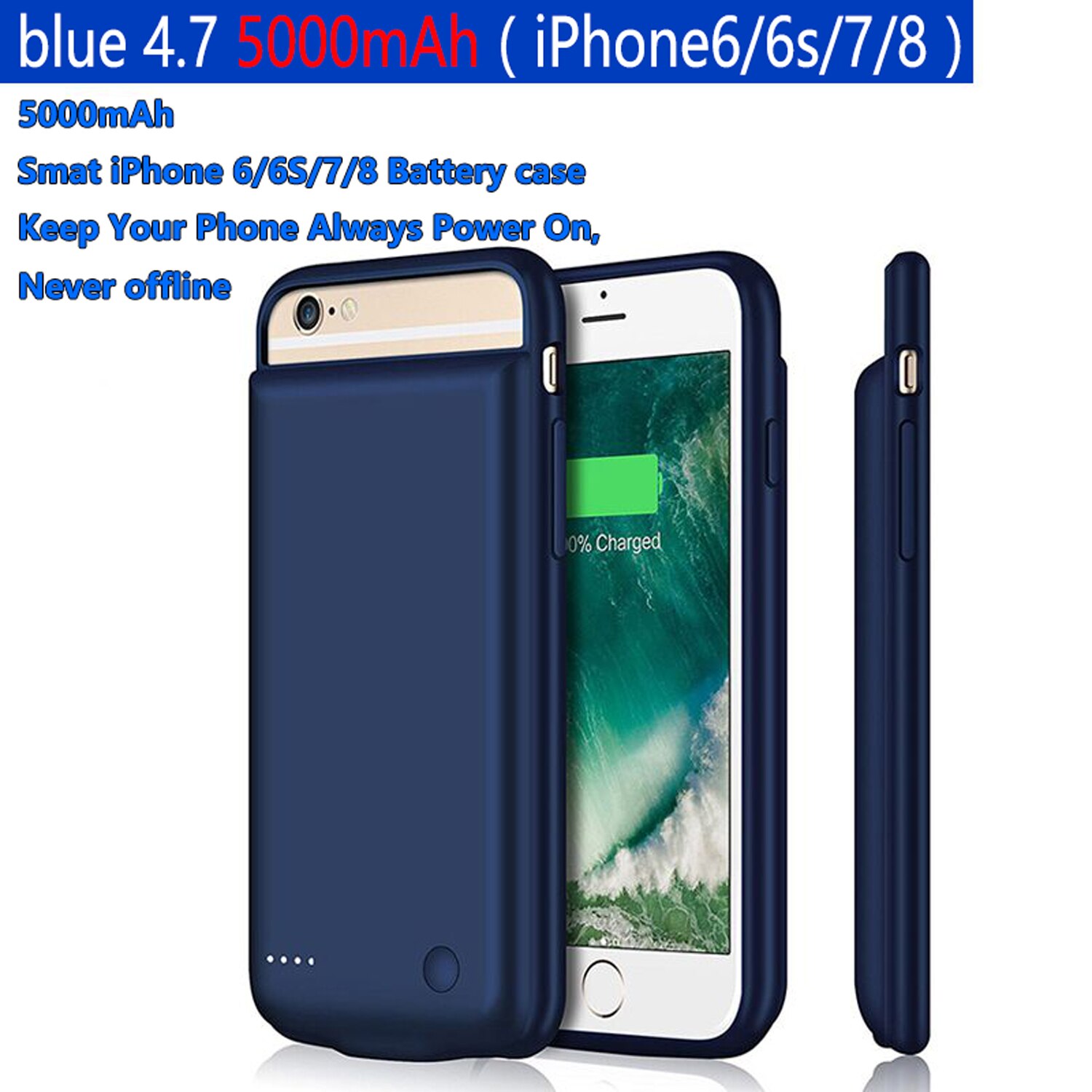 1pc 5000mAh Batterie Ladegerät fallen für Clever iPhone6/6s/7/8 Energie fallen Batterie Ladung Pack Sicherung fallen für iPhone6/6s/7/8