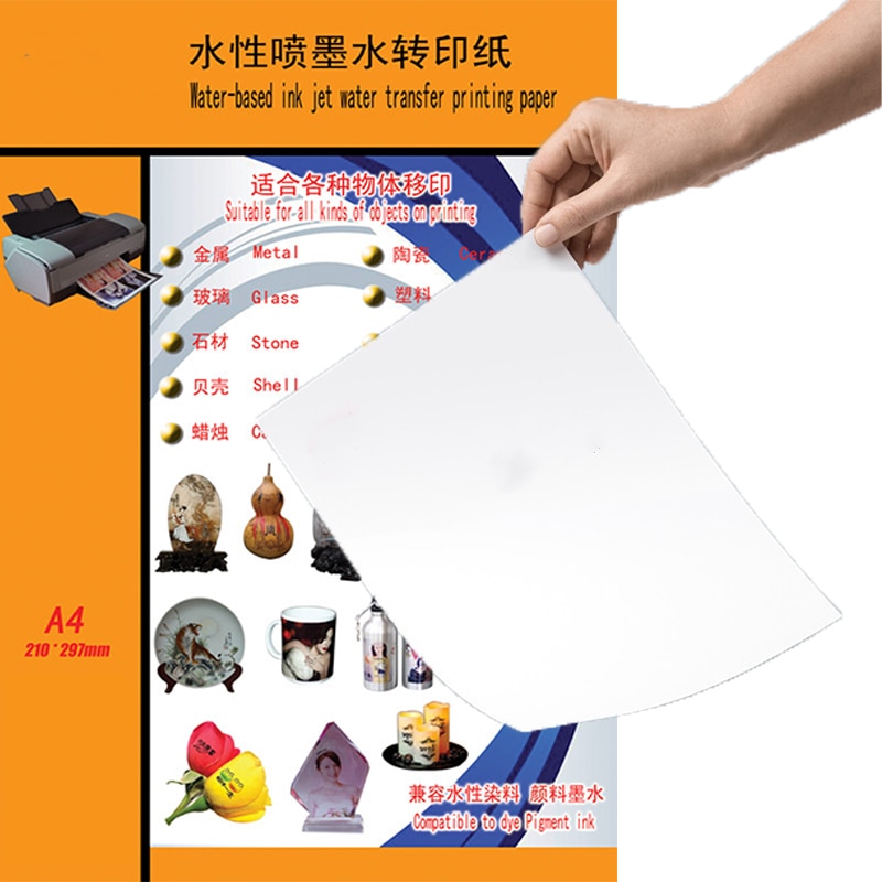 A4 Größe DIY Inkjet Wasser Rutsche Aufkleber Transfer Papier Nagel Aufkleber transparent Farbe Druck Papier Inkjet Waterslide Aufkleber Papier