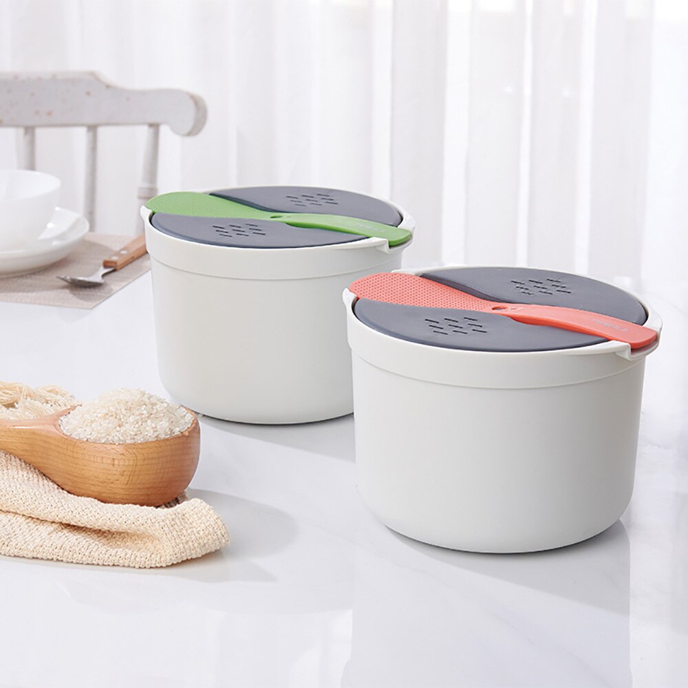 JUSHFO Tragbare Mikrowelle Reiskocher lebensmittel Dampfer topf PP mikrowelle kochen Utensilien Isolierung Bento Mittagessen Kasten