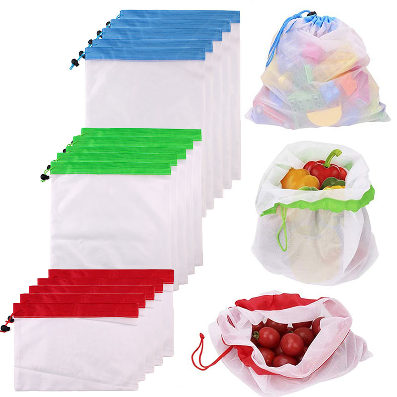 3Stck-15Stck wiederverwendbar Ökologischen Taschen Für Spielzeug Obst Juwelüse Null-abfall Gittergewebe Beliebte Baumwolle Eco freundliche einkaufstaschen Für Obst