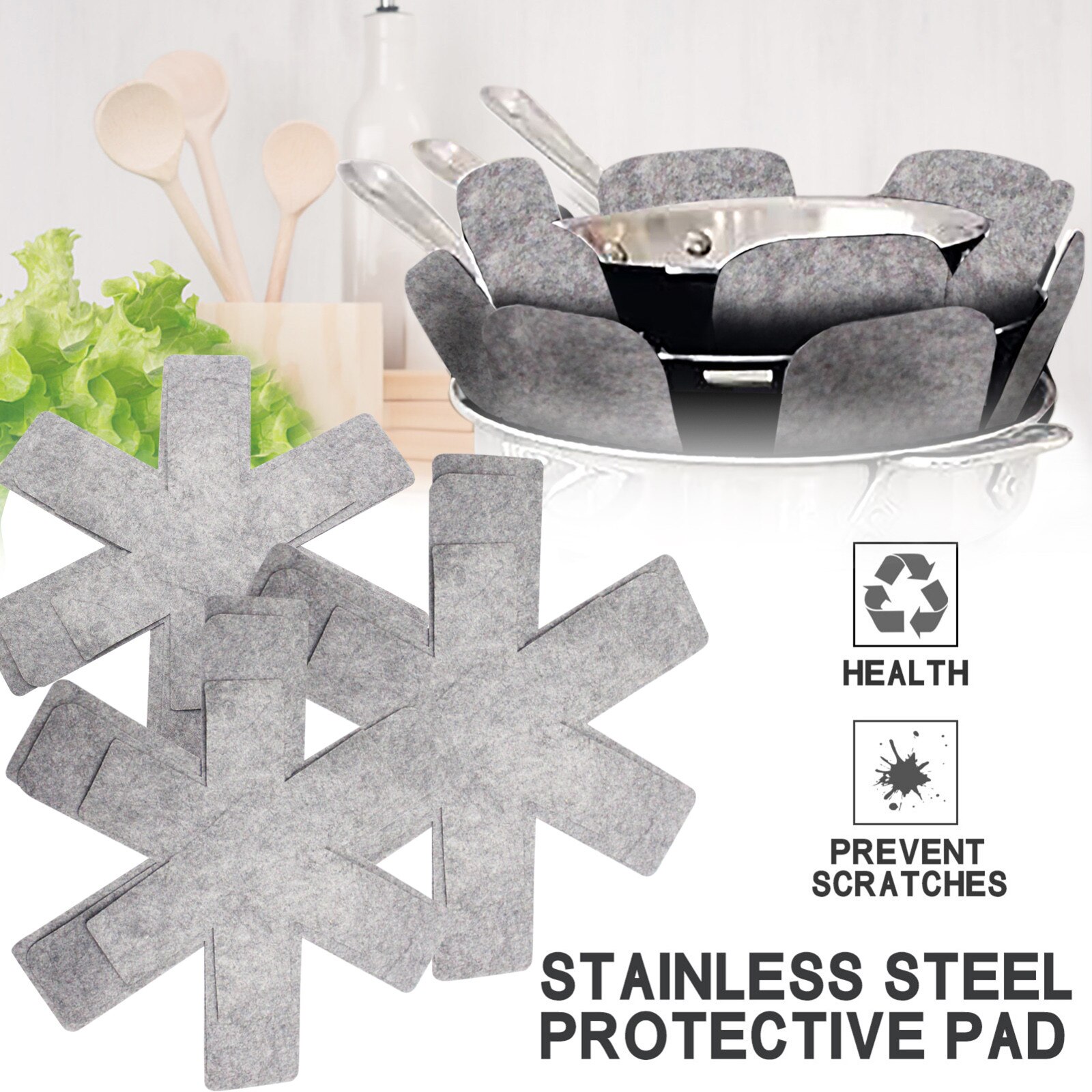 25 # topf & Pfanne Protektoren Grau Drucken Prämie Teiler Pads zu Verhindern Kratzer Trennen und Schützen Oberflächen für Kochgeschirr