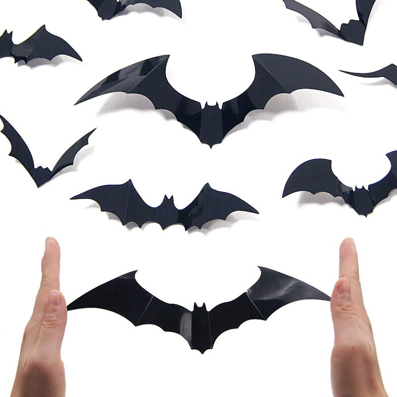 12 Stck Halloween Zauberstab Aufkleber Dekoration Wandbild 3D Schläger Abnehmbare Aufkleber Halloween Fenster Heimat Dekor Zauberstab Aufkleber