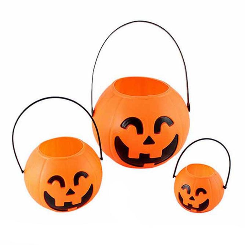 1 stücke Orange Kürbis Süßigkeiten Halfter Mini Trick-oder-behandeln Halloween Süssigkeit Kürbis Eimer