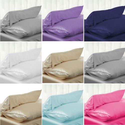 Solide Königin/Standard die Seide ~ y Satin- Kissen fallen Bettwäsche Kissen Abdeckung Glatt Zu Hause Neue Nachgeahmte Seide Stoff Solide farbe Kissen fallen