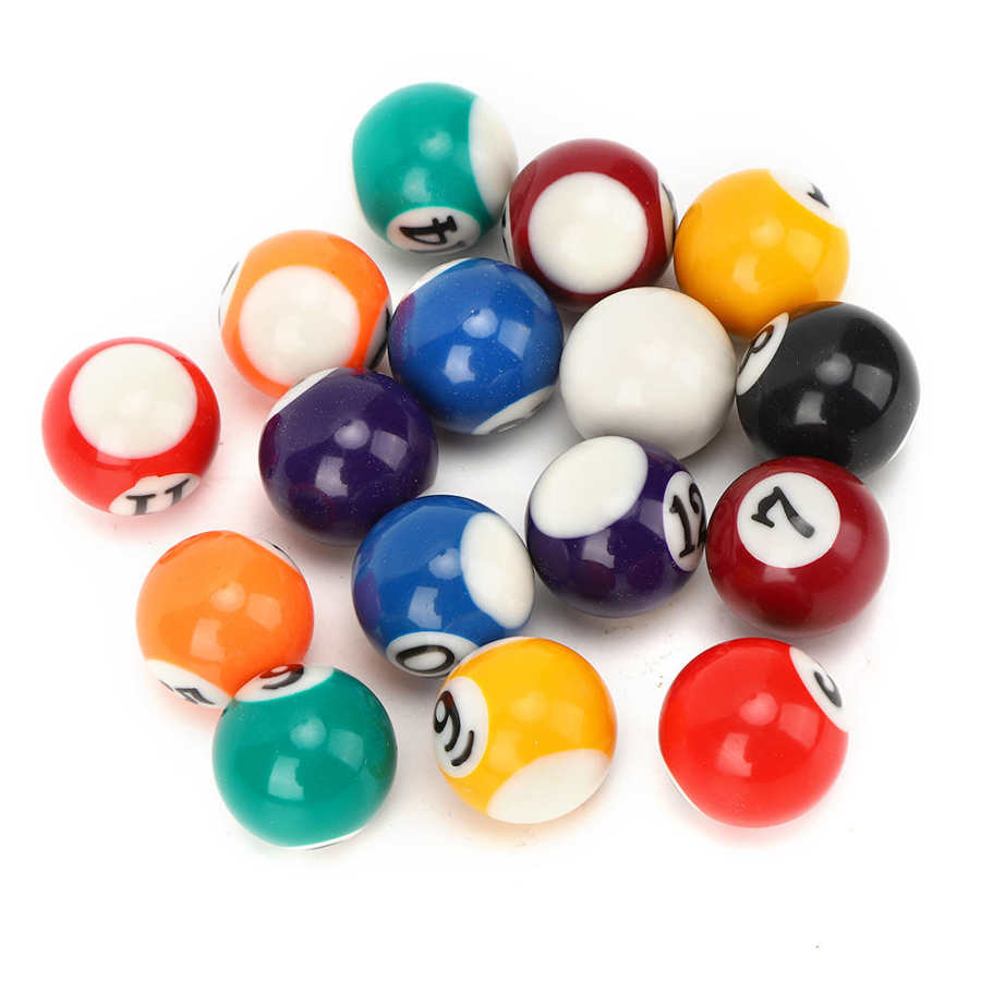 16Stck 25MM Harz Billard Ball Spielzeug Eco Freundliche Mini Billard Schwimmbad Ball einstellen Harz Kleine Billard Bälle einstellen