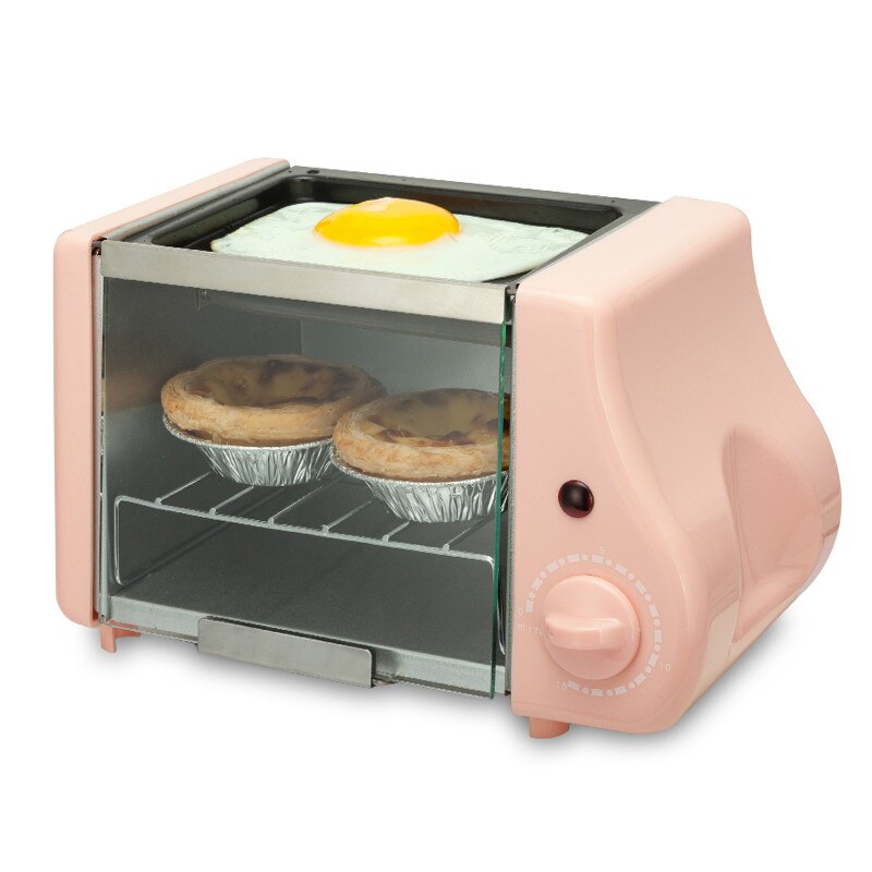 2 in 1 Mini elektrische Backen Bäckerei braten Backofen Grill gebraten eier Omelett pfanne frühstück maschine brot Hersteller Toaster