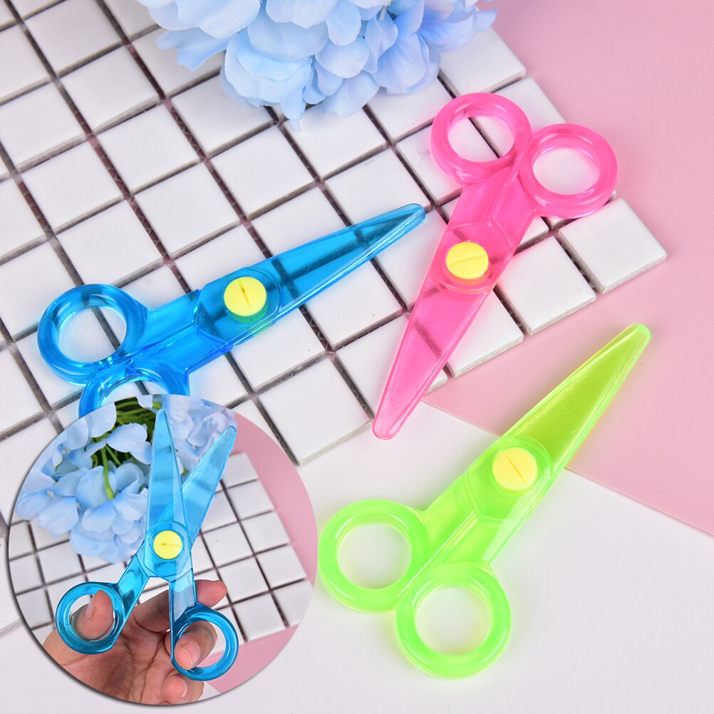 Mini Sicherheit Kunststoff Schere Runde Kopf Sicherheit Schere Schreibwaren Schüler freundlicher DIY Papier Schneiden Schule Lieferungen Zufällige Farbe