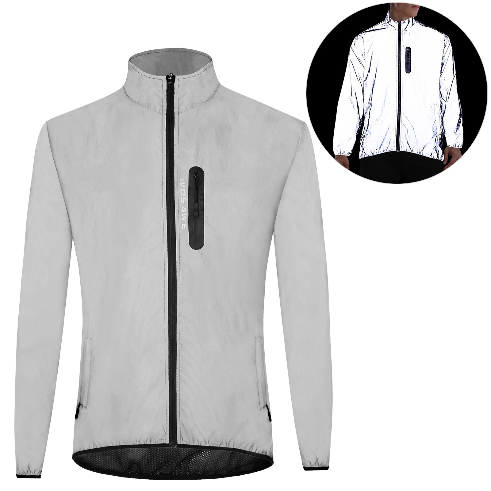 Hohe Sichtbarkeit Reflektierende Jacke Mantel Wasserdichte Winddicht draussen Nacht Sport Laufen Radfahren Jacke Licht-reflektierende jacke