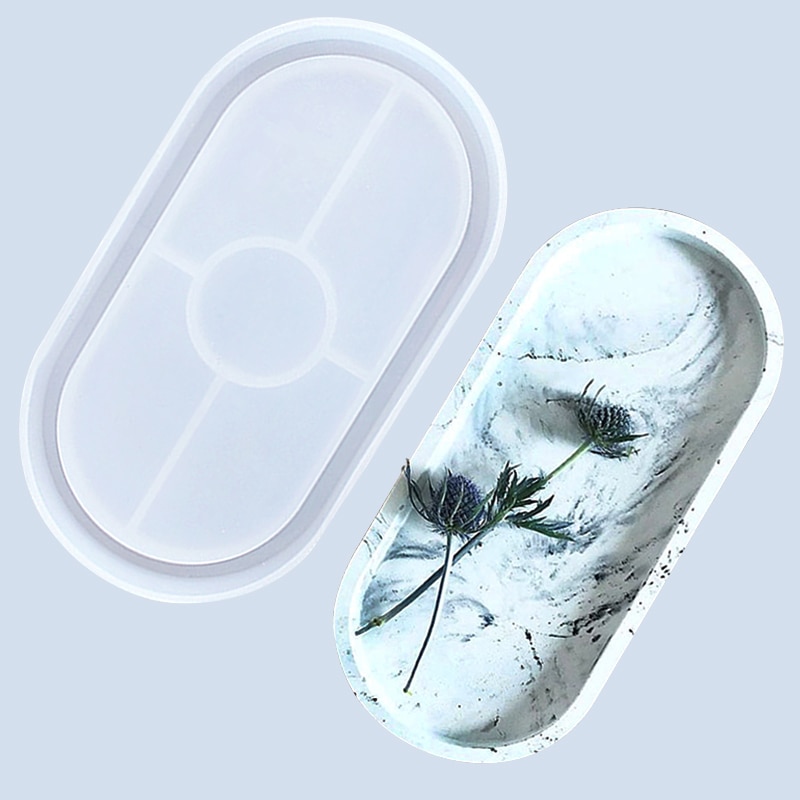 Oval Silikon bilden für Bahn Formen uv Harz DIY Tonne Epoxid Harz Handwerk Kuchen Halfter Harz Tablett Bahn bilden