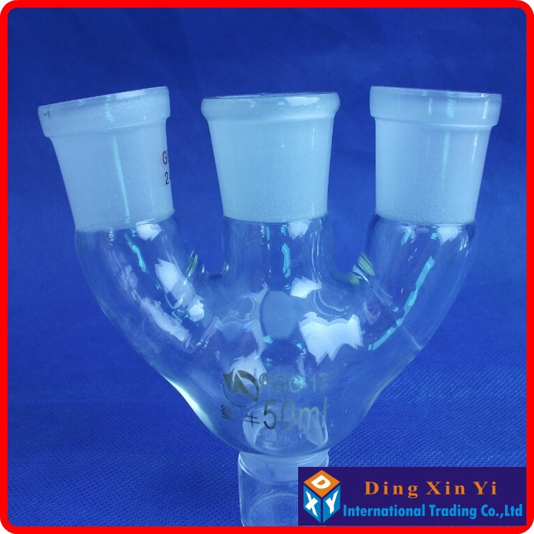 50ml 24/29 drei-eingeschnürt runde-boden glaskolben, Glaskolben runde boden mit drei hälse, kurzen hals Standard boden mund