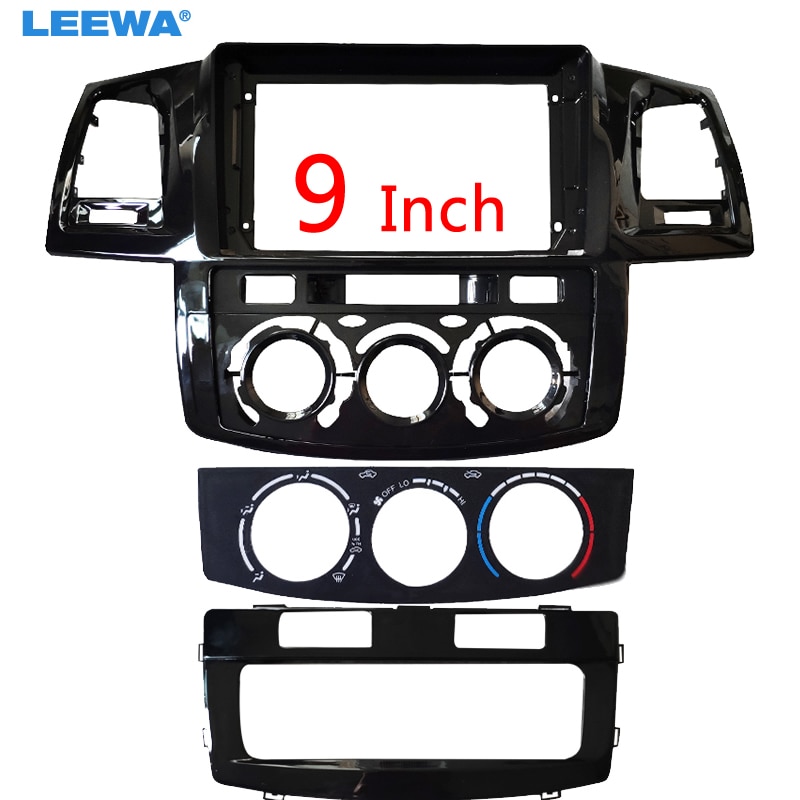 LEEWA Auto Radio Audio- Faszie Rahmen Adapter Für Toyota Hilux VIGO 9 'Großen Bildschirm 2Lärm CD/DVD Platte Tafel Bindestrich montieren Bausatz # CA6363