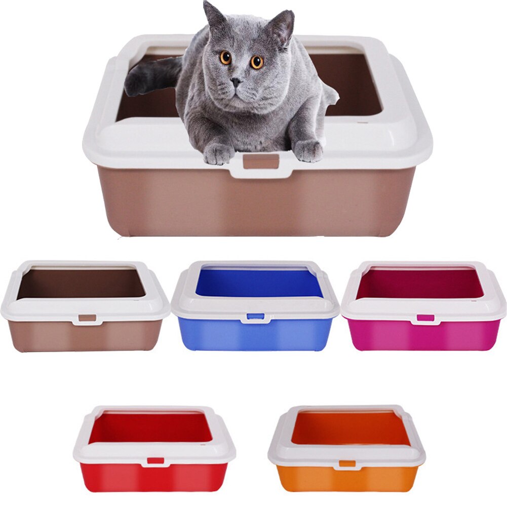 Katzenstreu Kasten Halb geschlossene Haustier Bettpfanne Fach Pee Wc Trainer AntiSplash Toilette Innen Kunststoff Sandkasten Kätzchen Reinigung Abfall