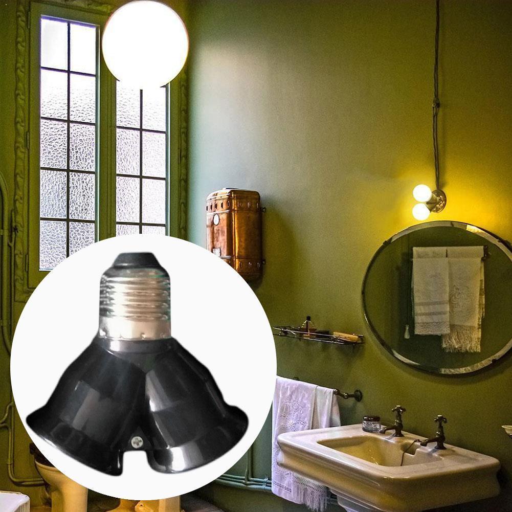 1Stck Schwarz Feuerfeste Material E27 ZU 2E27 Buchse Basis Lampe Lampe, um Konverter LED Halfter Adapter 2 Konverter E27 e27 Splitte K4Q1