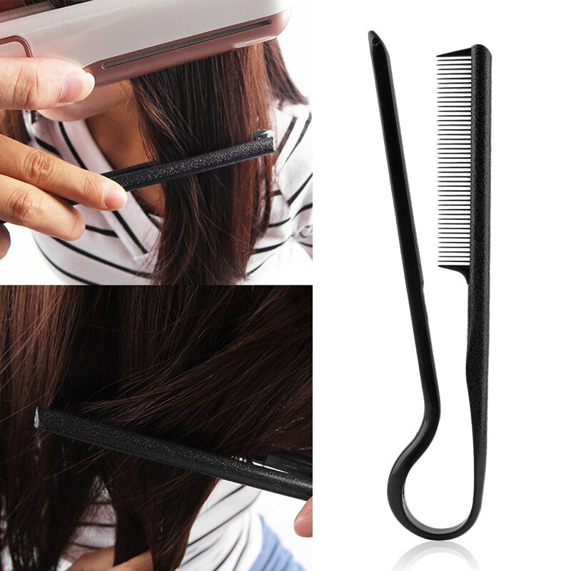 1 PC Neue DIY Styling Kämme Werkzeug Haarschnitt Richt V bilden Schwarz Farbe Kamm Clip-Typ Friseur Haarglätter