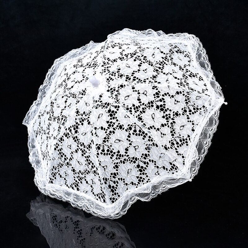 Sonnenschirm Baumwolle Stickerei Braut Regenschirm Weiß Elfenbein Spitze Sonnenschirm Regenschirm Hochzeit Regenschirm Dekorationen Foto Stütze