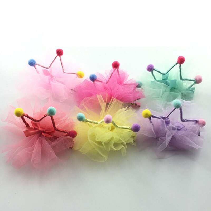 1Stck Haustier niedlich Haar Clip Pompom Ball Bowknot Spitze Hund Haar Krone Hund Haar Clip Haustier Haar Zubehör Haar Körperpflege