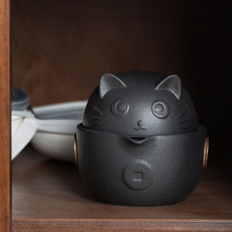 Katze Serie Reise Tragbare Keramik Tee-einstellen mit Tee Topf Tee Tassen Reisetasche für Büro Heimat Reise EIG88