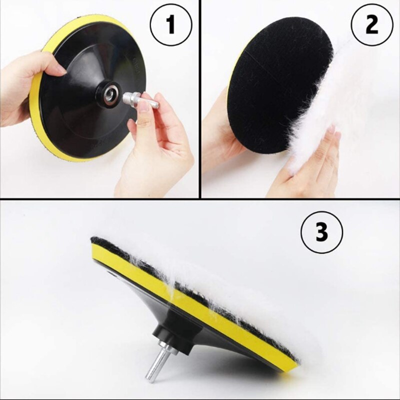 13Stck Polieren Schwamm Pad einstellen 7 Zoll Auto Polieren Pad Bausatz Auto Polieren Wachsen mit M14 Adapter für Auto reinigung Werkzeuge