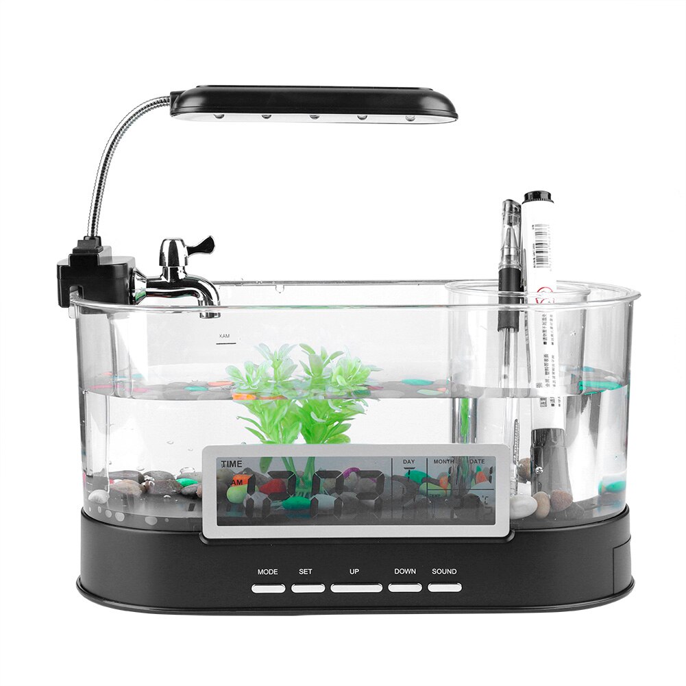 Zauberstab Hängen Aquarium Panzer Multifunktionale USB Aufladbare Mini Aquarium Aquarium mit Uhr Funktion LED Licht Fisch Haus
