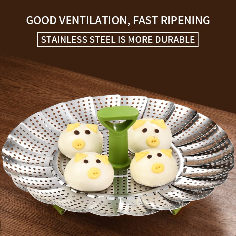 Edelstahl Klapp Dampfer Korb Falten Gericht Dampf Teleskop Dampfer Herde Dampfer Erweiterbar Pannen Küche Werkzeug