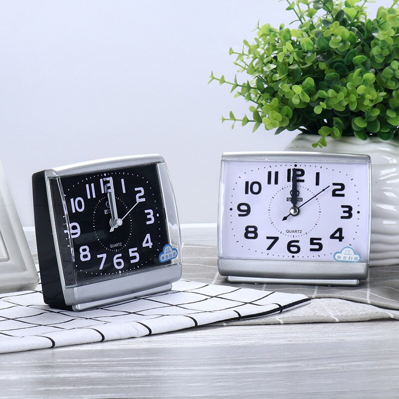 Wecker Analog Tisch Uhr Reise Wecker Quarz Radio Wecker Stille fegen Bewegung Schlafzimmer Wohnzimmer