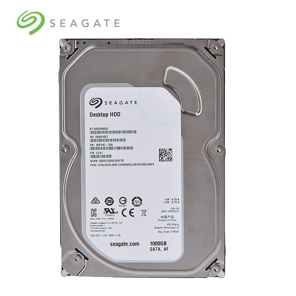 Seagate 1 tb Schreibtisch HDD SATA 6 gb/s 64 mb Zwischenspeicher 3,5-Zoll 7200 rpm intern nackt Stock (ST1000DM003)