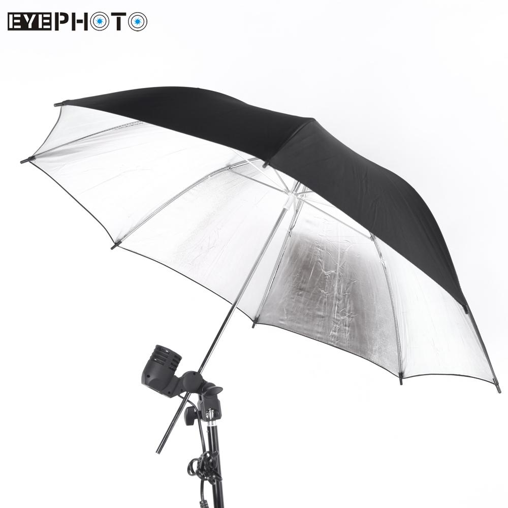 83cm 33in Weiche Regenschirm Reflektor Foto Studio Zubehör Schwarz Silber Foto Studio Strobe-Licht Regenschirm ES CN Lagerbier