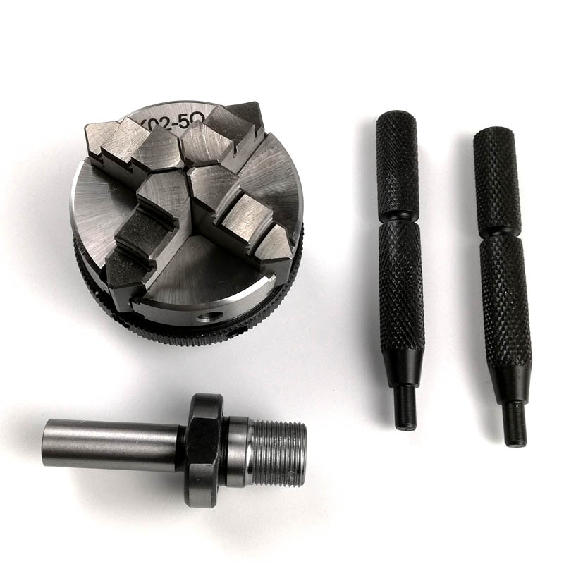50mm Mini 4 Kiefer reversibel Selbst-Zentrierung M14 Gewinde Montieren Drehmaschine Futter Mit Schloss Stangen K02-50 + Futter pleuel