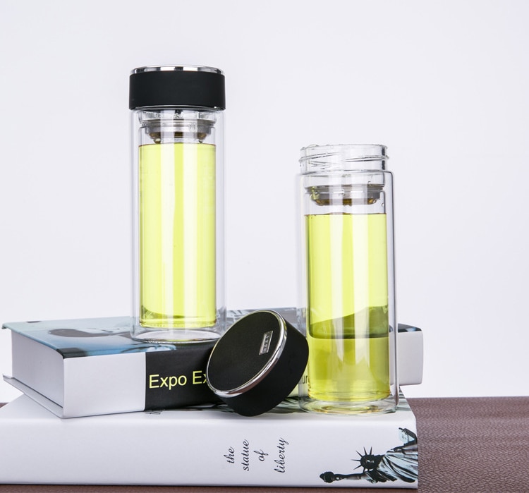 Neue Doppel Zauberstab büro tasse Flaschen Becher Glas Tee Trinken, Teetasse Kaffee Wasser topf Tee tasse, wasser Flasche tassen Vakuum Glaskolben