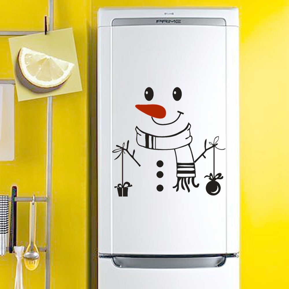 Frohe Weihnachten Schneemann Kühlschrank Aufkleber Küche Wasserdichte Poster Decals Frohes Neues Jahr Weihnachten Kühlschrank Zauberstab Aufkleber
