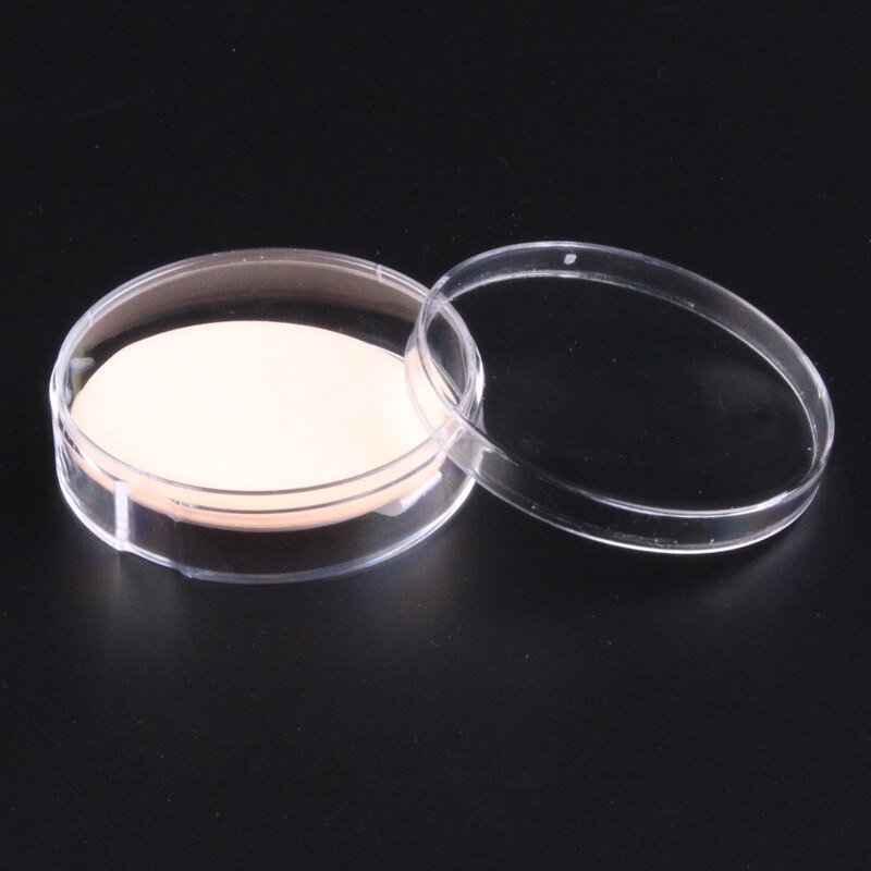 1PC Runde Kunststoff transparent Leere machen-hoch Schwamm Puff Halfter Stehen Lagerung Kasten Kosmetik Puff fallen