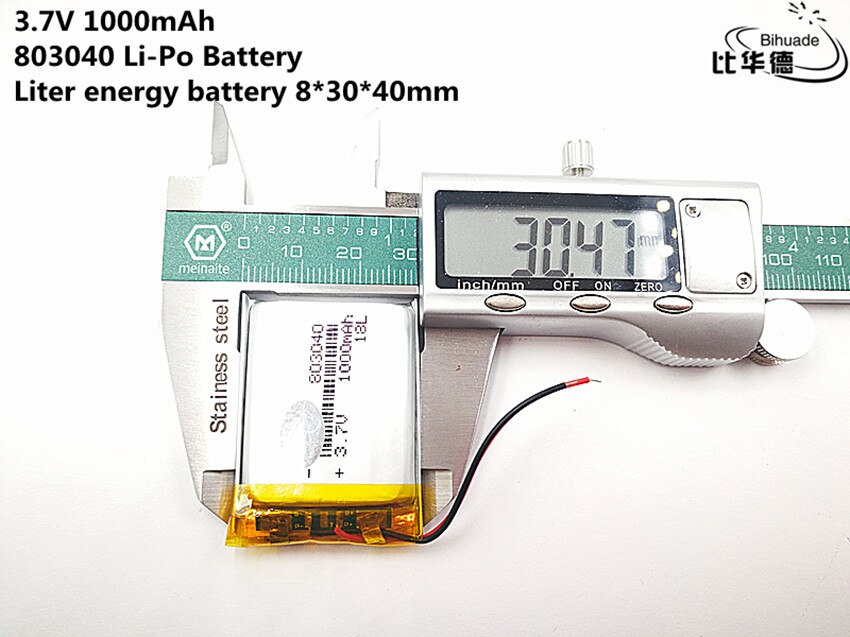 10 stücke Liter energie batterie Gute Qulity 3,7 V, 1000 mAH, 803040 Polymer Lithium-Ion/Li-Ion batterie für SPIELZEUG, Energie Bank, GPS, mp3, mp4