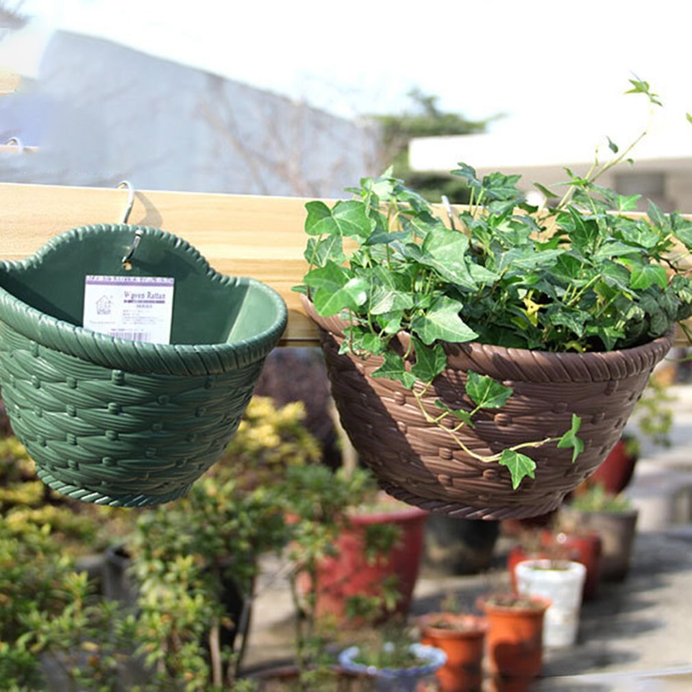 Hängen topf kreative Kunststoff Blume Balkon Töpfe Pflanzer Zauberstab Hängen Eimer Pastoralen Blume Halfter Heimat Garten Dekoration