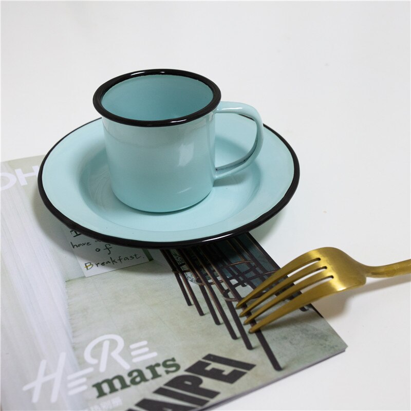 Emaille kaffee tasse, Erzähler, emaille milch tasse, Erzähler, emaille saft tasse, Erzähler. Exportiert nach Europa und Amerika. 2 setzt / 1 tasche.