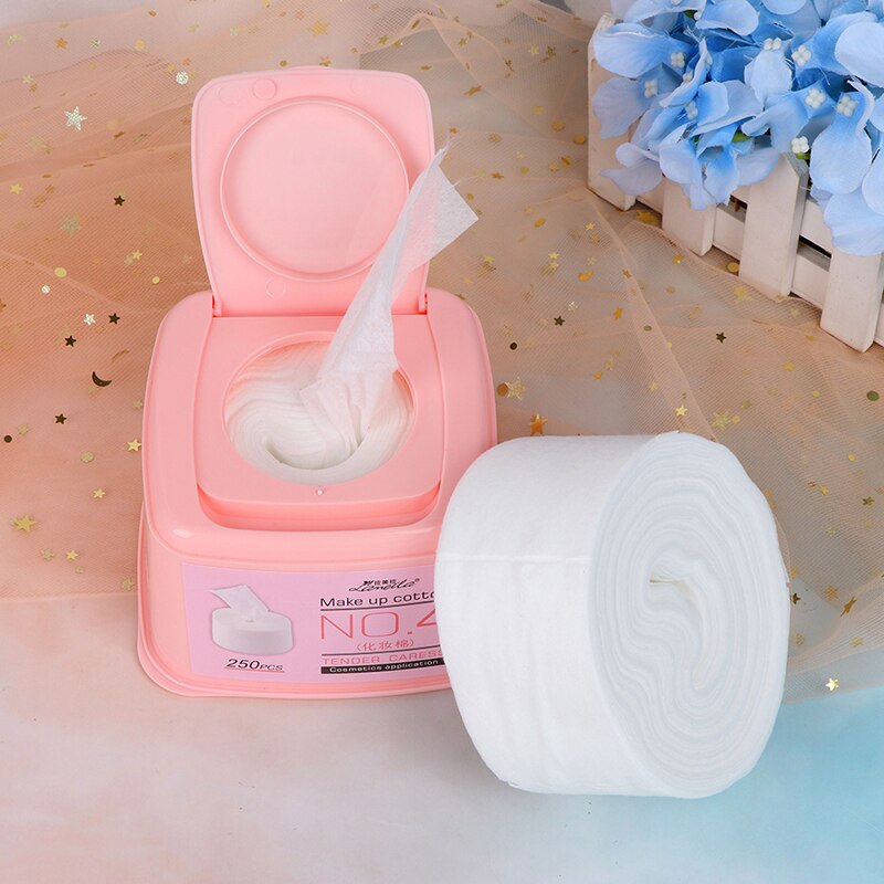 250Stck/rollen Entferner wischt Baumwolle Pads machen-hoch Kosmetische Tiefe Sauber werkzeug Hautpflege Gesicht Waschen Pumpen Papier machen-hoch-Werkzeug