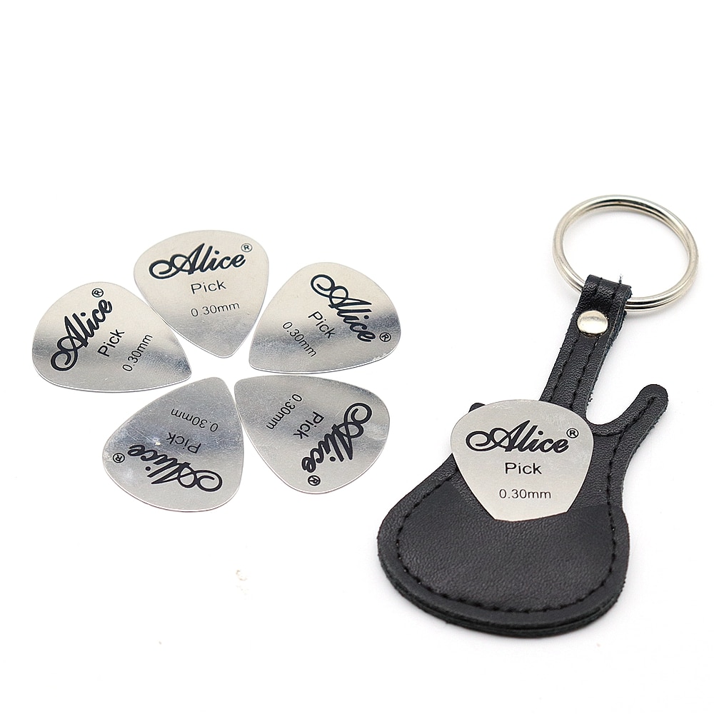 6 stücke Gitarre Metall wählt Alice gitarre wählt Gitarre Kette wählt mit gitarre wählt tasche für Elektrische Zubehör 0,3mm