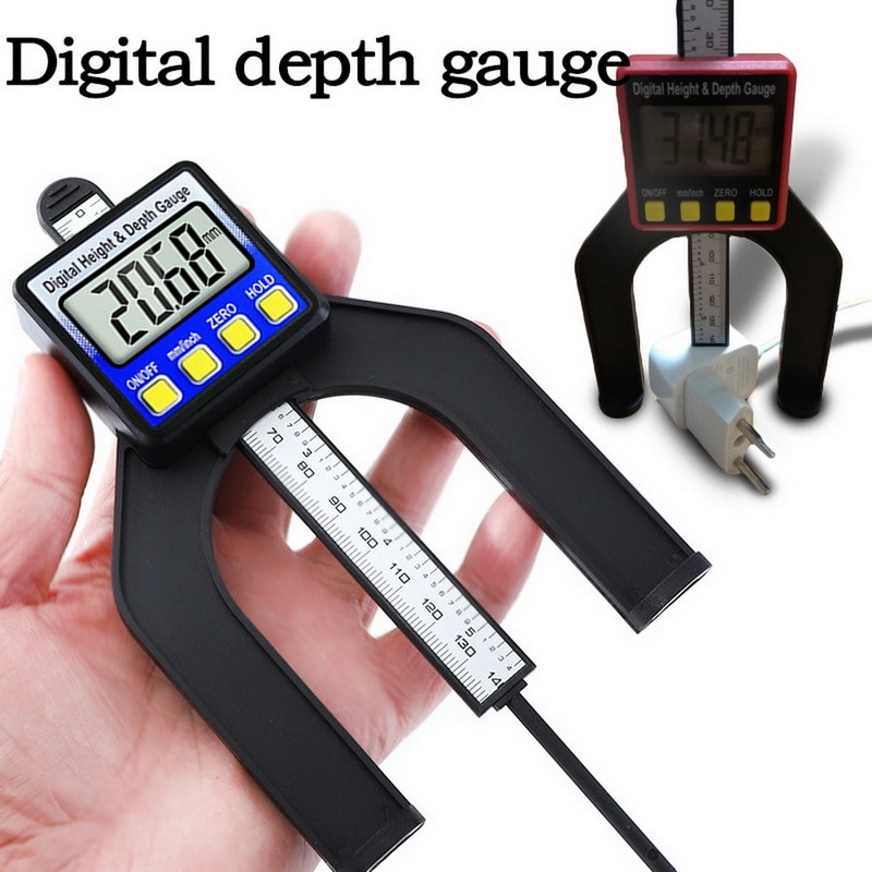 Digital Tiefe Messgerät LCD Höer Messgeräte Messschieber Mit Magnetische Füße Für Router Tische Holzbearbeitung Sauerei Werkzeuge