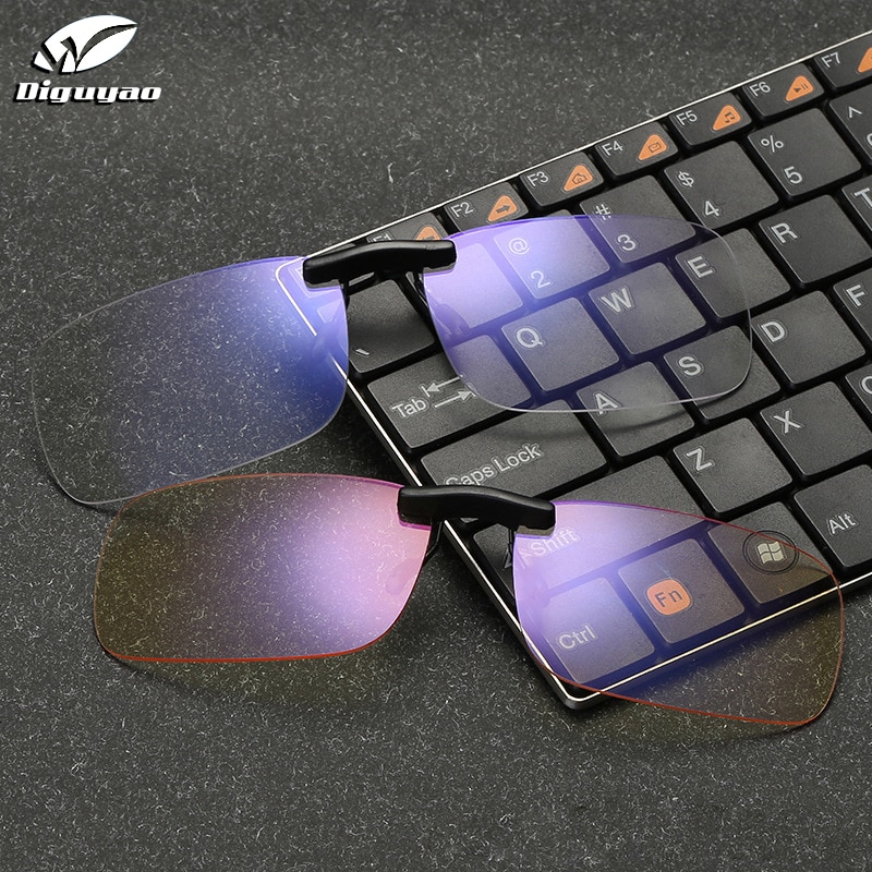 Männer Brillen Anti Blau Licht Clip-auf Objektiv Computer Spielen TV Arbeits gelb Blockierung Anti blau gläser Filter Mal