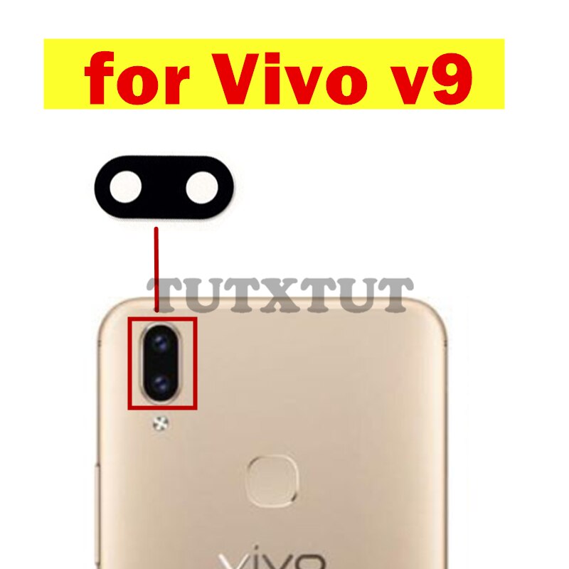 2Stck für Vivo V9 Zurück Kamera Glas Objektiv Haupt Hinten Kamera Objektiv mit Kleber für Vivo V9 Reparatur Ersatz teile