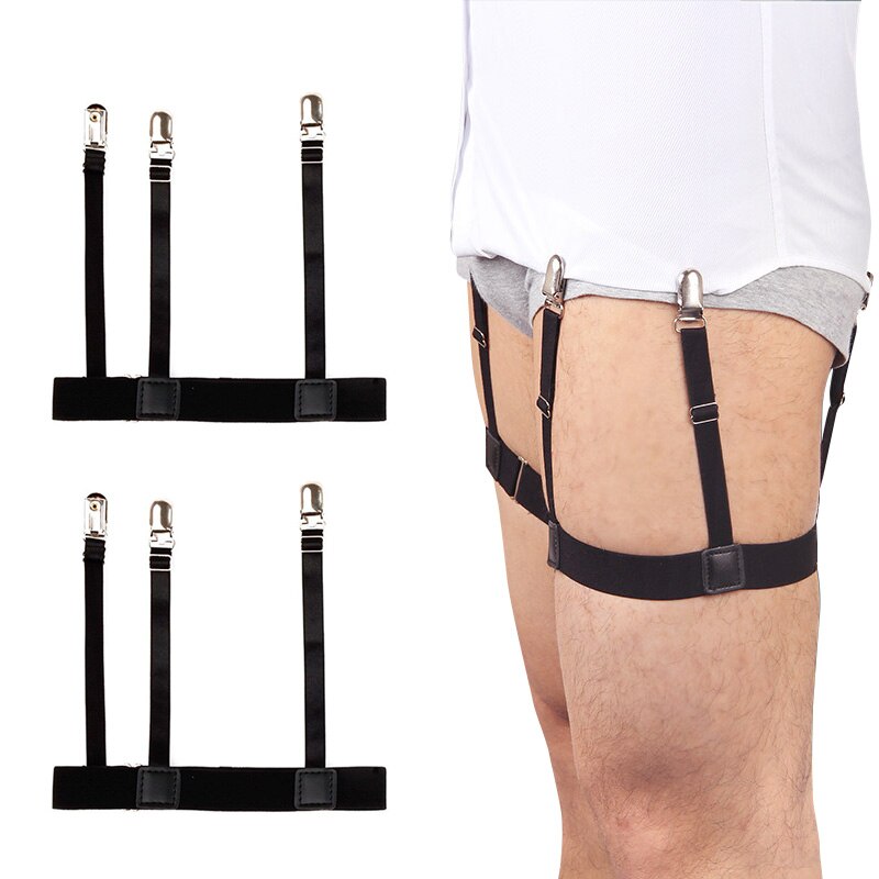 2 Stck Männer Hemd Bleibt Gürtel mit Nicht-Unterhose Verriegelung Clips Halten Hemd Versteckt Bein Oberschenkel Strumpf strumpfbänder Gurt