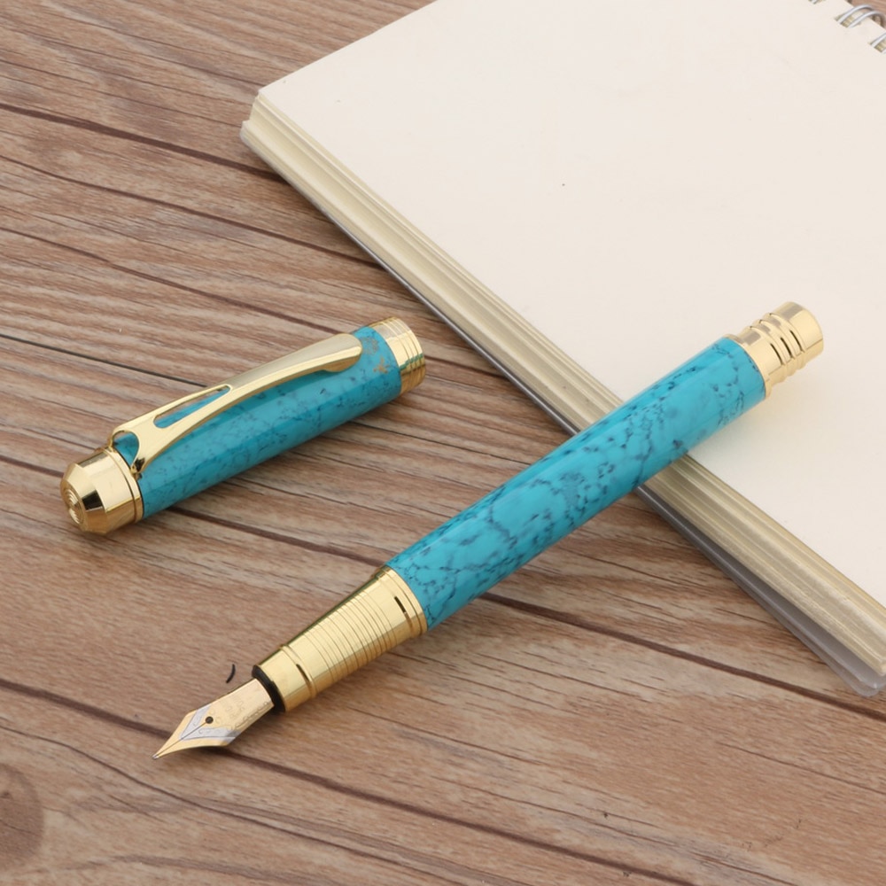 2022 luxus matt klassische Blau grün marmor türkis 0,7 Feder Brunnen Stift Gold tinte stifte Schreibwaren Büro Liefert