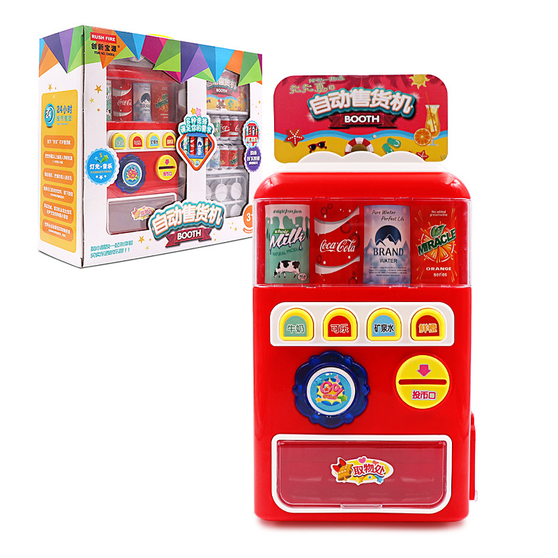 freundlicher vorgeben Münze Verkauf Maschine Spielzeug Spiele Spielzeug Mädchen Spielen Haus 26Stck Simulation Automatische Trinken Automaten Spielzeug
