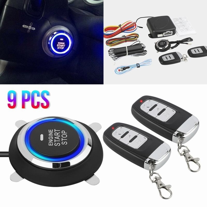 9Stck Keyless Eintrag System Anfang halt Auto Alarm Sicherheit System Anfang halt Geschmack Auto Zentralen sperren Auto Alarm Fernbedienung Motor- Starten