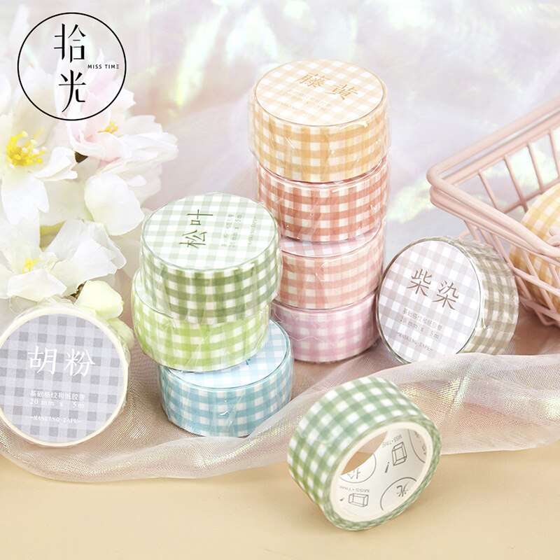 5m Grundlagen Überprüfen retro Maskierung Band Scrapbooking Dekorative Washi Band Tagebuch Notizbuch Album DIY Handwerk Schreibwaren