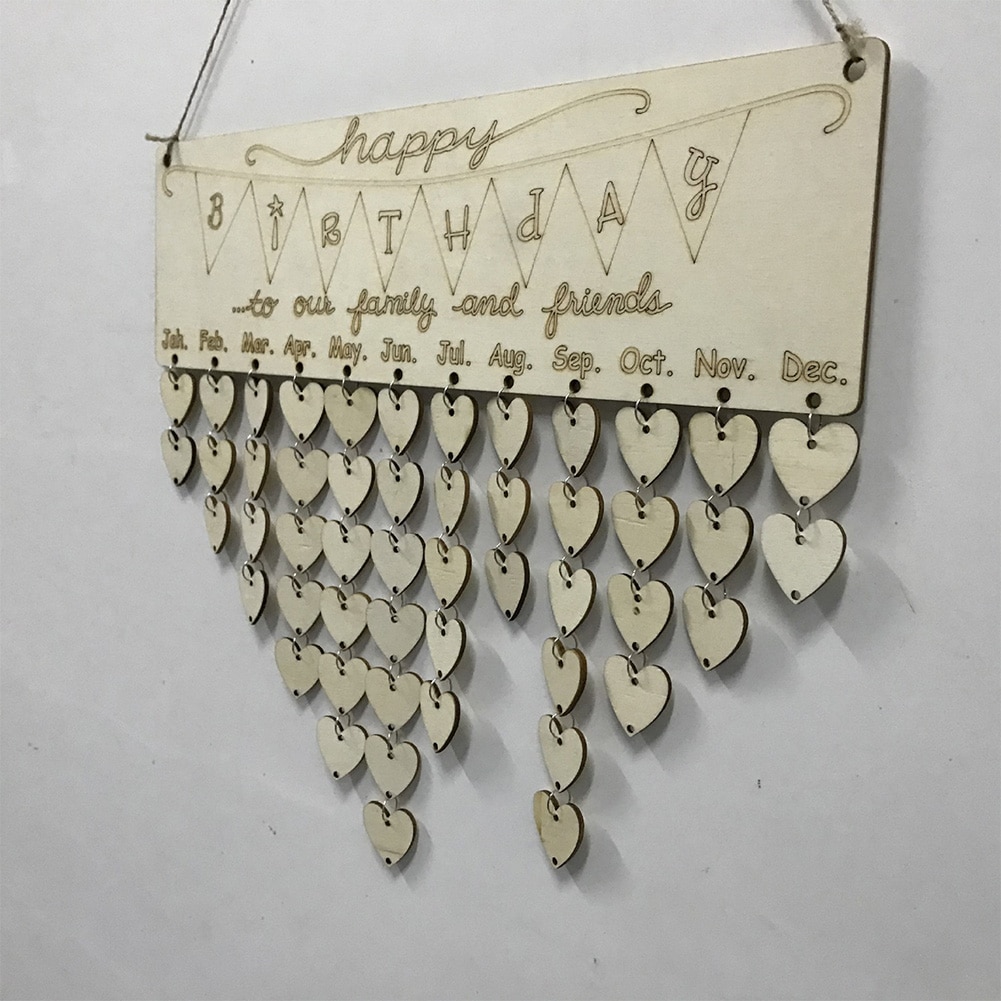 Heimat Dekor hölzern Jubiläum Kalender Gremium DIY Familie Freunde Geburtstag Kalender Unterschrift Besondere Termine Planer Gremium hängend